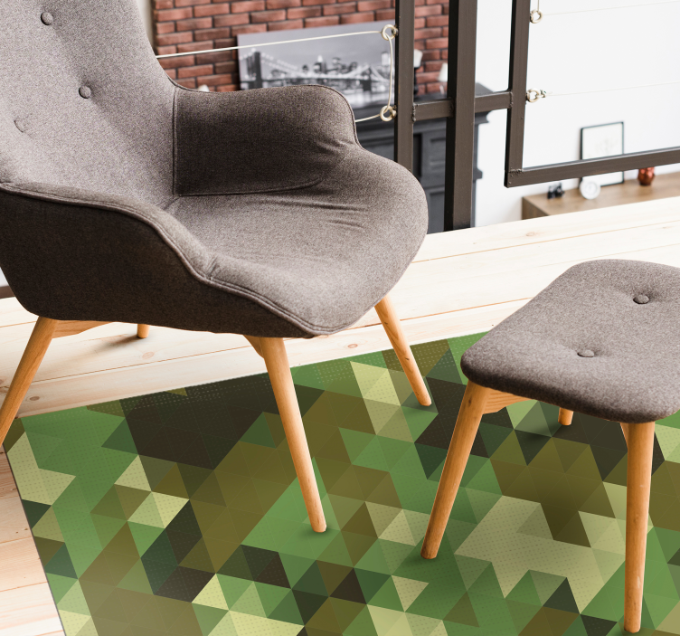 Geometrische camouflage vinyl tapijt geometrisch - TenStickers