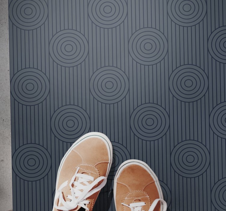 Geometrische cirkelmotieven vinyl tapijt geometrisch - TenStickers