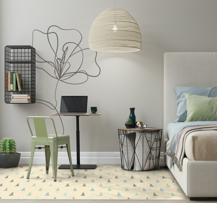 Geometrische driehoeksvormen vinyl tapijt Scandinavisch - TenStickers