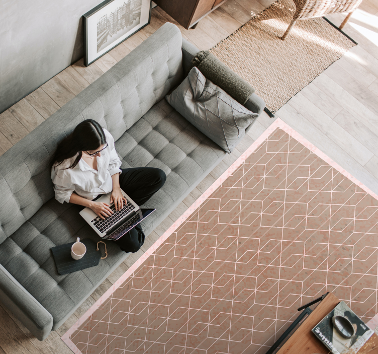 Geometrische eenvoud vinyl tapijt geometrisch - TenStickers