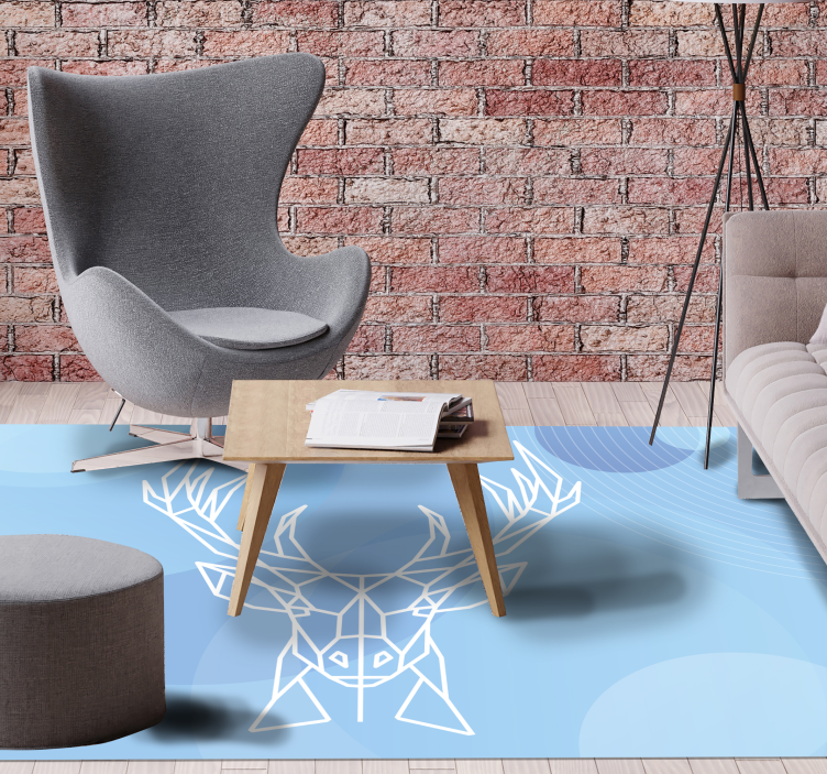 Geometrische hertenkop dieren vinyl tapijt - TenStickers