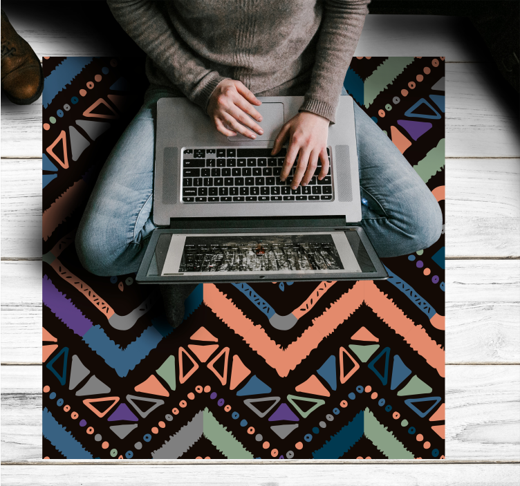 Geometrische kleursecties vinyl tapijt Scandinavisch - TenStickers