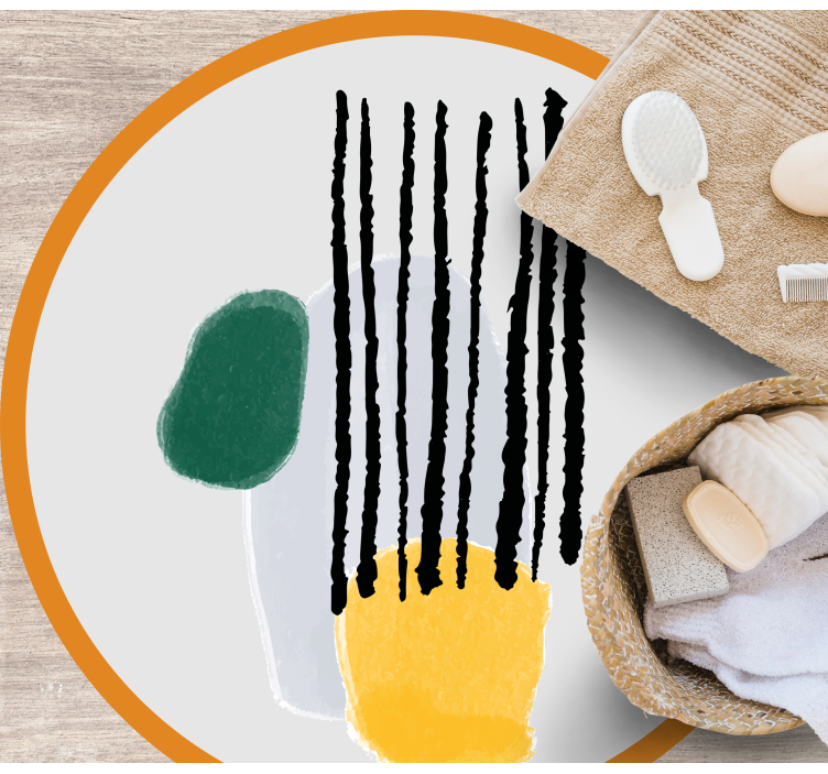 Geometrische kleursegmenten vinyl tapijt minimalistisch - TenStickers