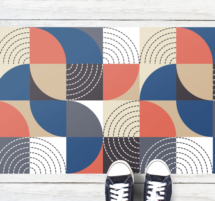 Abstract modern ontwerp vinyl tapijt geometrisch - TenStickers