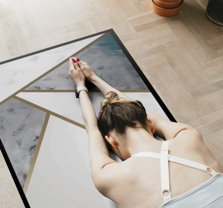 Geometrische marmeren accenten vinyl tapijt met textuur - TenStickers