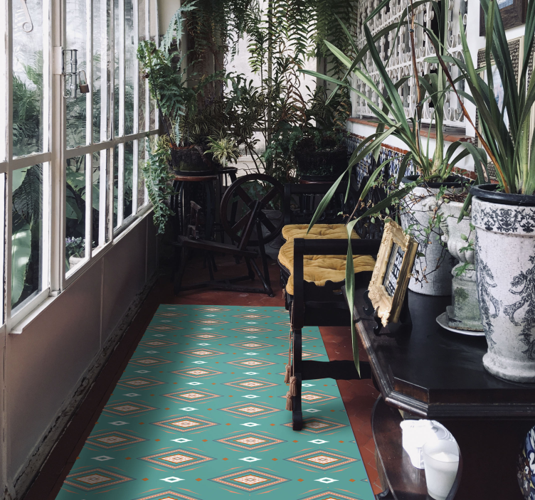 Geometrische patroonloper vinyl tapijt geometrisch - TenStickers