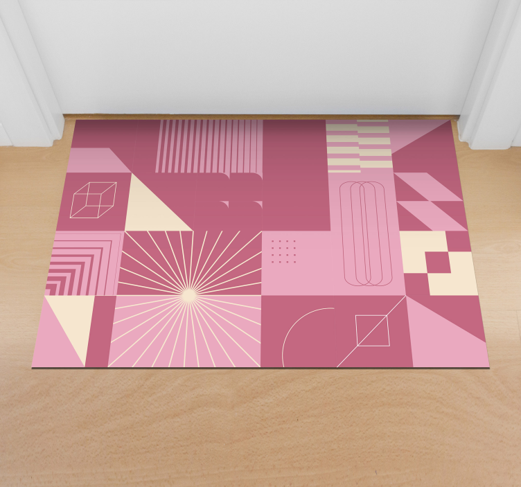 Geometrische roze patronen vinyl tapijt modern - TenStickers