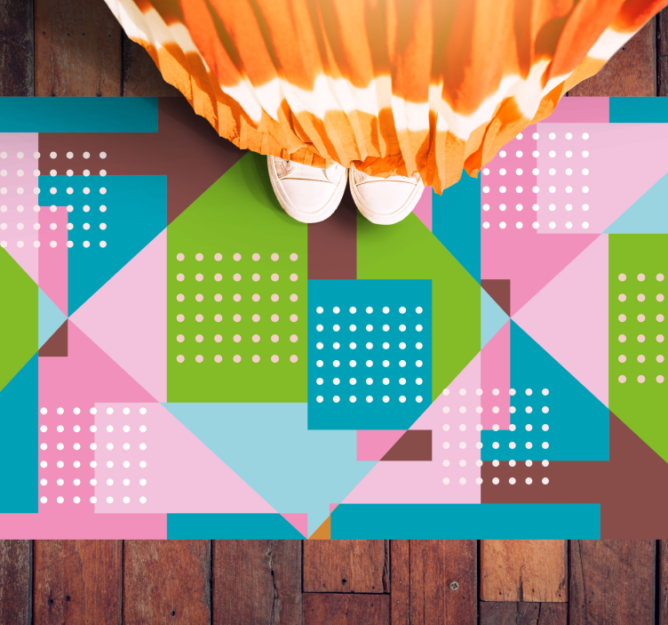 Geometrische vormenfusie vinyl tapijt  - TenStickers