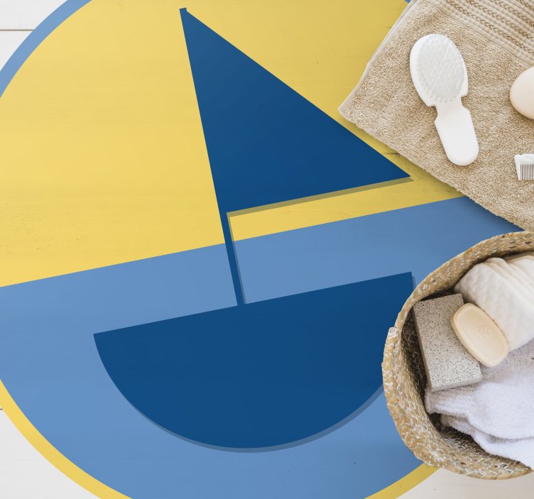 Geometrische zeilbootstructuur vinyl tapijt geometrisch - TenStickers