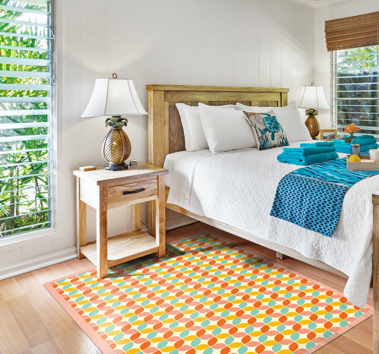 Geometrische zeshoeken vinyl tapijt geometrisch - TenStickers