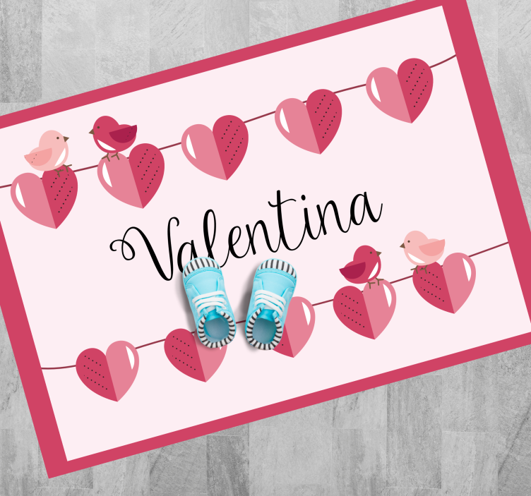 Hartontwerp vinyl tapijt met naam - TenStickers