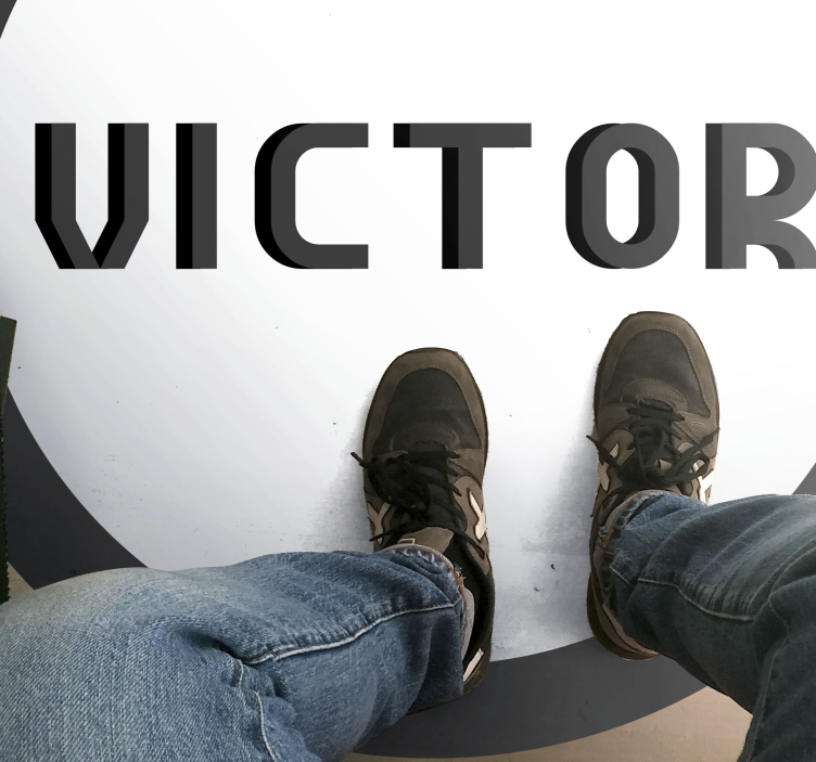 Gepersonaliseerd monogram vinyl tapijt met naam - TenStickers