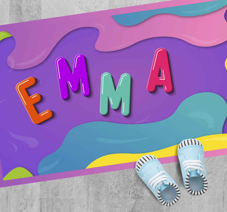 Gepersonaliseerde naamstelling vinyl tapijt met naam - TenStickers