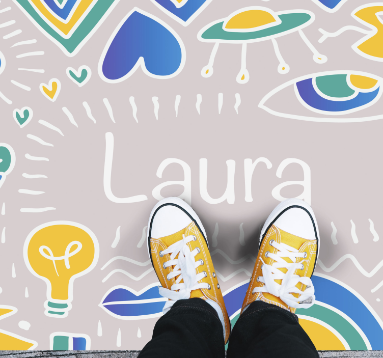 Gepersonaliseerde speelmat vinyl tapijt met naam - TenStickers