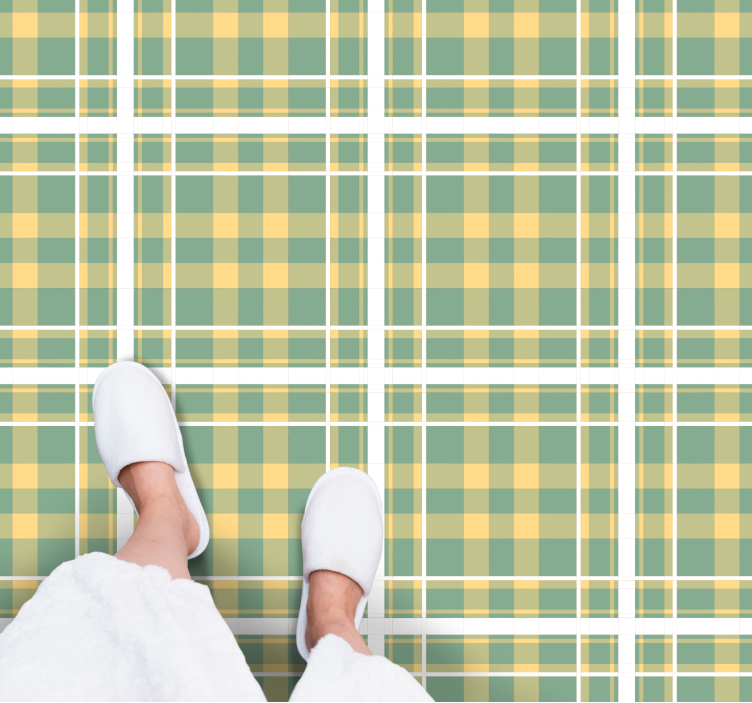 Geruit motief vinyl tapijt met strepen - TenStickers