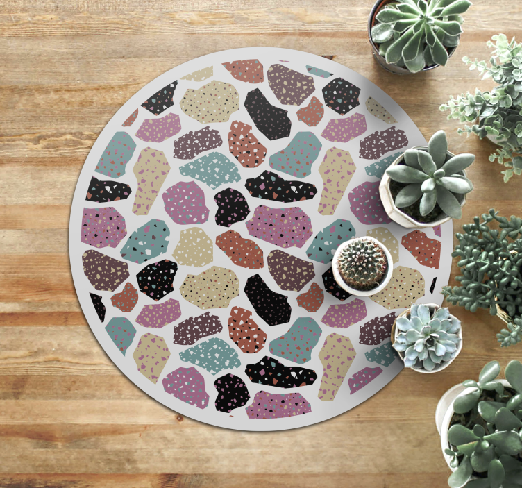 Gespikkelde terrazzo vinyl tapijt dierenprint - TenStickers