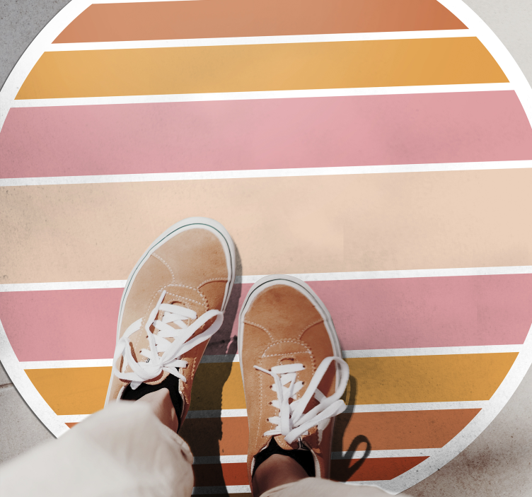 Gestreept ovaal ontwerp vinyl tapijt met strepen - TenStickers