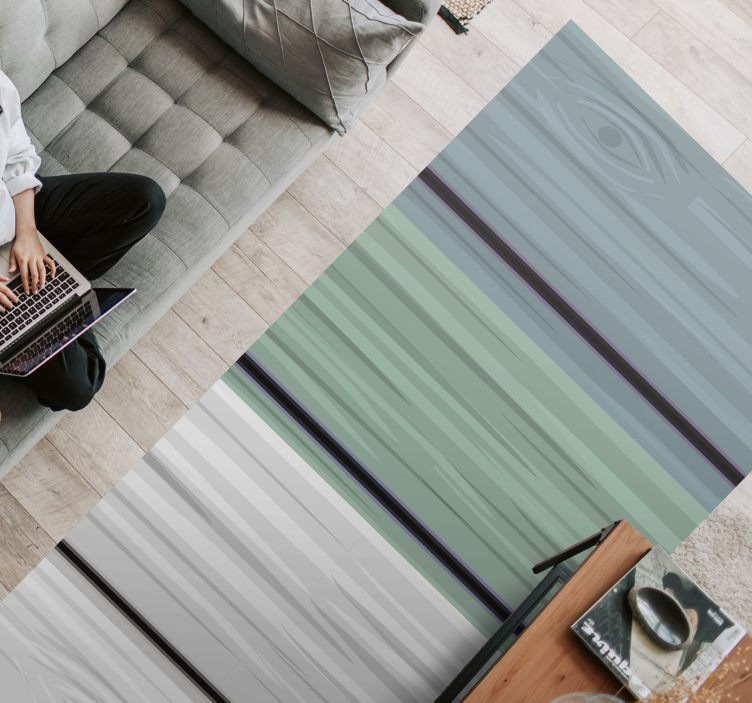 Gestreepte rust vinyl tapijt met strepen - TenStickers