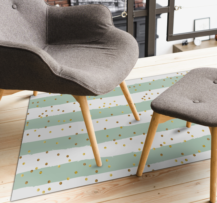 Gestreepte stippen vinyl tapijt met strepen - TenStickers