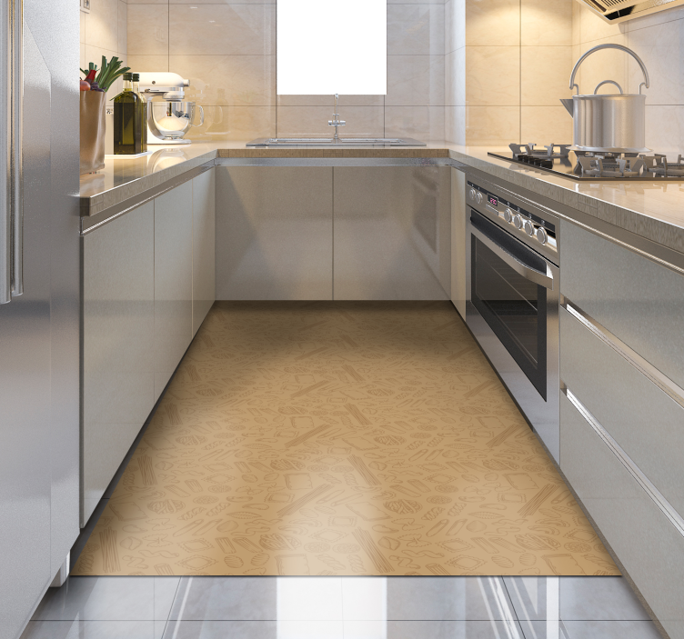 Getextureerde keukenbedekking vinyl vloerkleed keuken - TenStickers