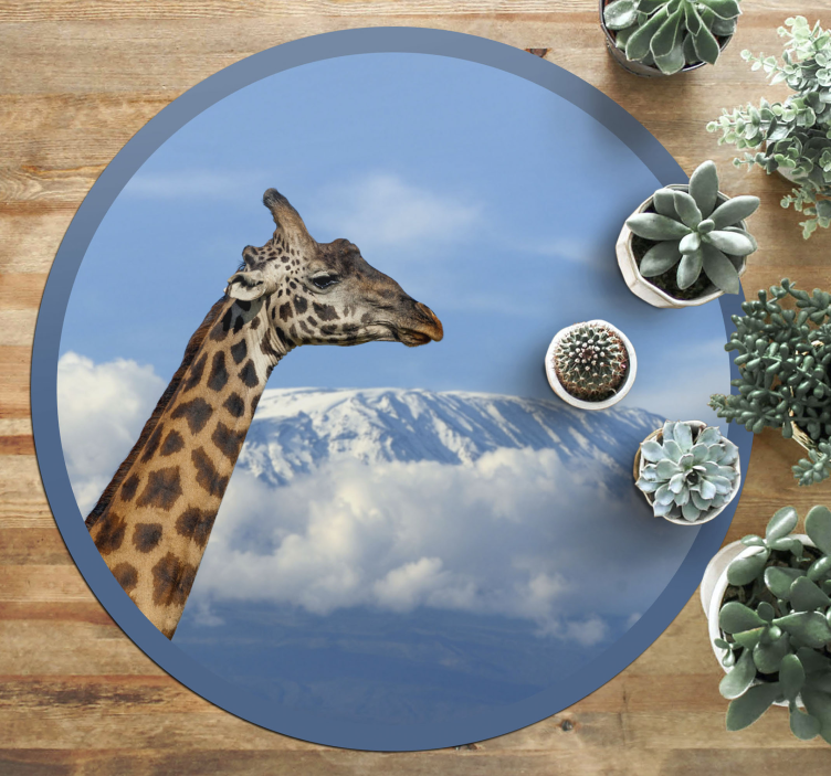 Giraffe majestueus uitzicht dieren vinyl tapijt - TenStickers