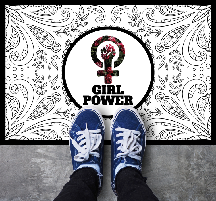 Girl power-verklaring vinyl tapijt zinnen en teksten - TenStickers