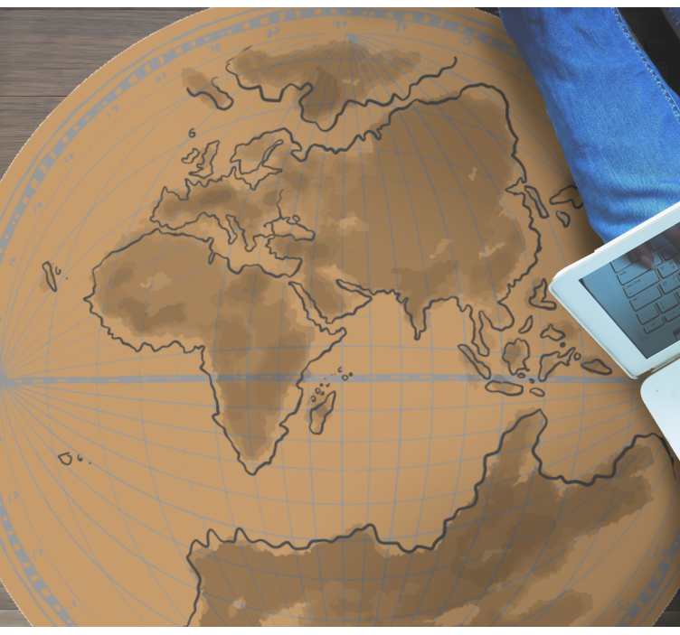 Globale kaartcontour vinyl tapijt wereldkaart - TenStickers