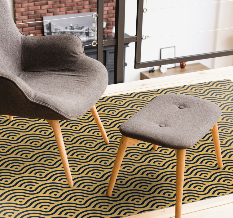 Golvend patroon vinyl tapijt geometrisch - TenStickers