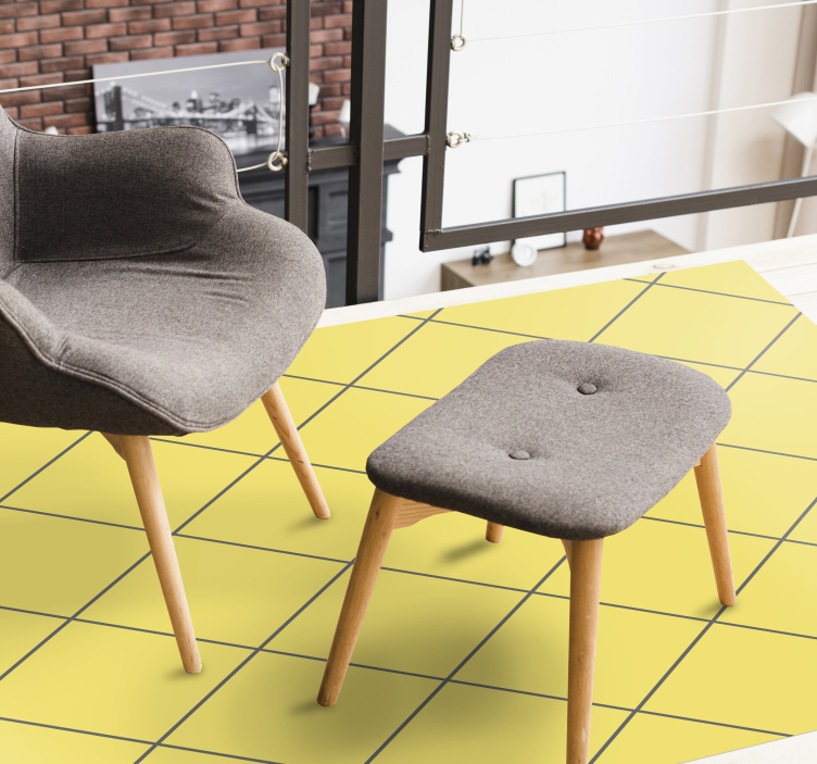 Gele diamanten vinyl tapijt woonkamer - TenStickers