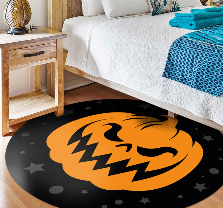 Griezelige pompoen vinyl tapijt Halloween - TenStickers