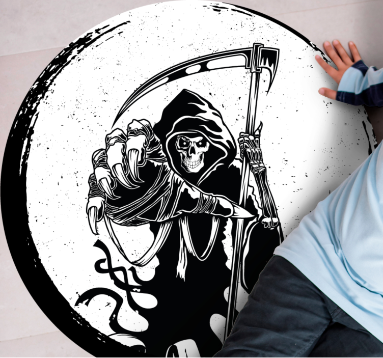 Grim reaper-motief vinyl tapijt Halloween - TenStickers