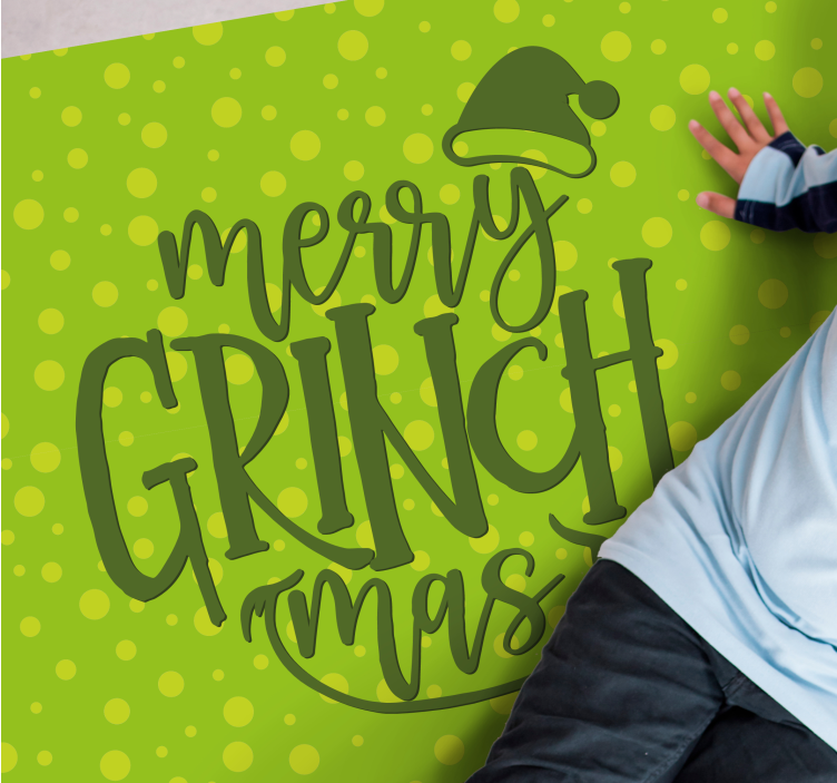 Grinchmas juichen vinyl tapijt kerstmis - TenStickers