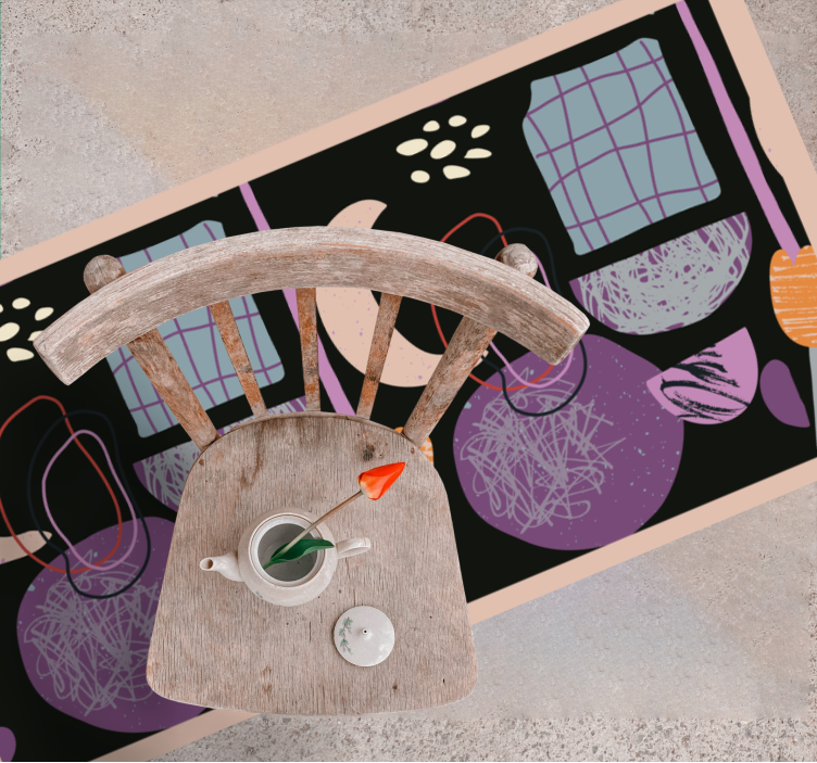 Nacht geometrische elementen vinyl tapijt modern - TenStickers