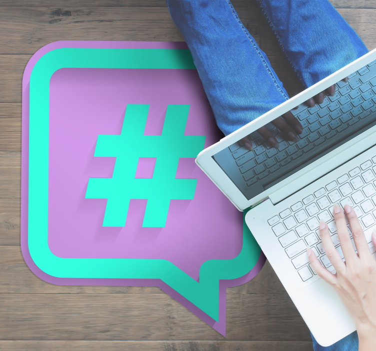 Prachtig modern vinyl vloerkleed met hashtag - TenStickers