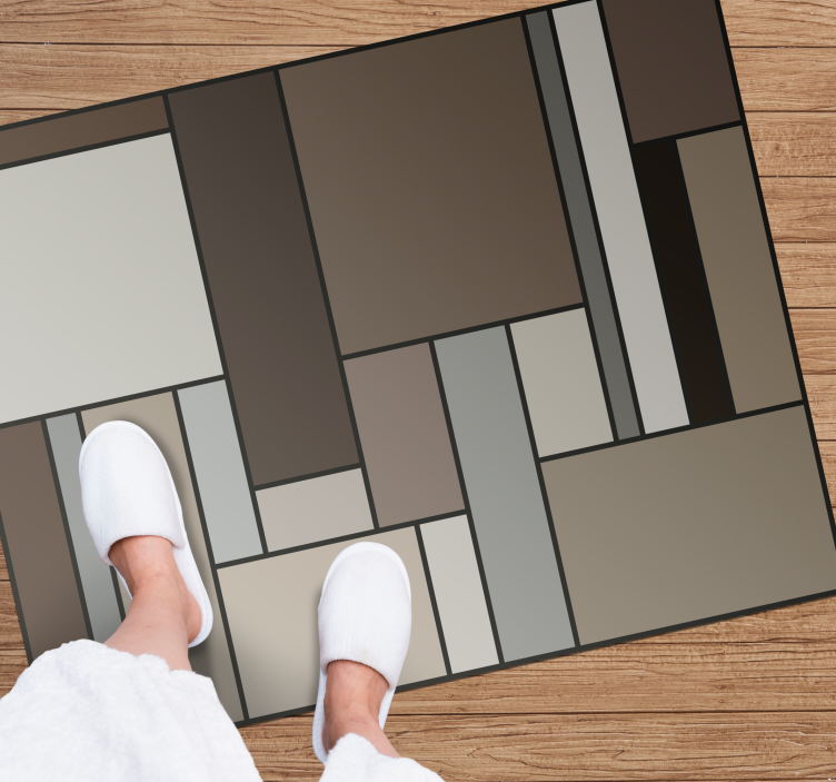 Hedendaagse geometrische lagen vinyl tapijt modern - TenStickers