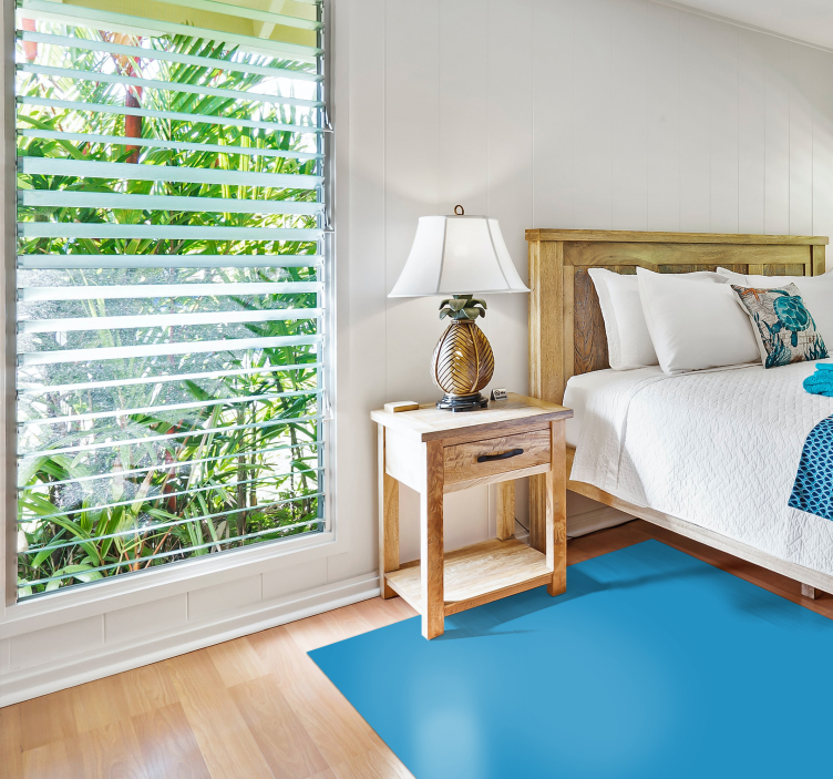 Eenkleurig motief vinyl tapijt blauw - TenStickers