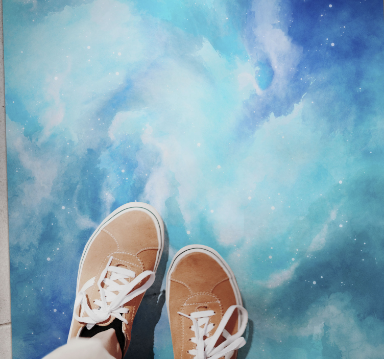 Hemelse aquarel vinyl tapijt andere textuur - TenStickers