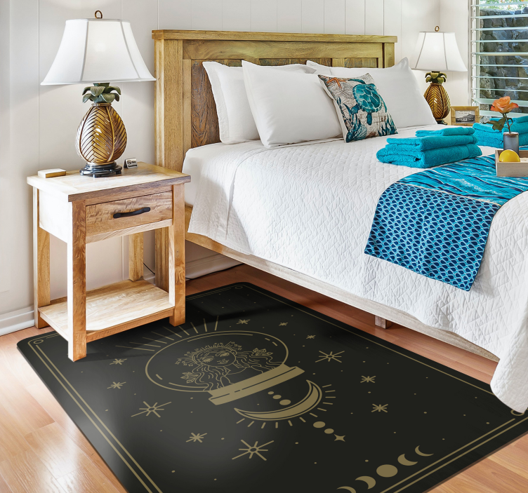 Hemelse cirkel vinyl tapijt mandala - TenStickers