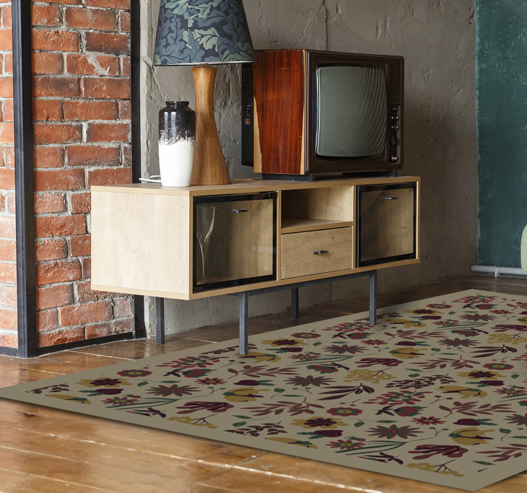 Herfst botanische motieven vinyl tapijt bloemen en planten - TenStickers