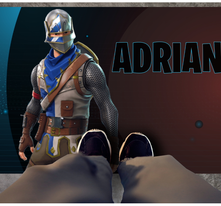 Heroïsch gamekarakter vinyl tapijt tiener - TenStickers