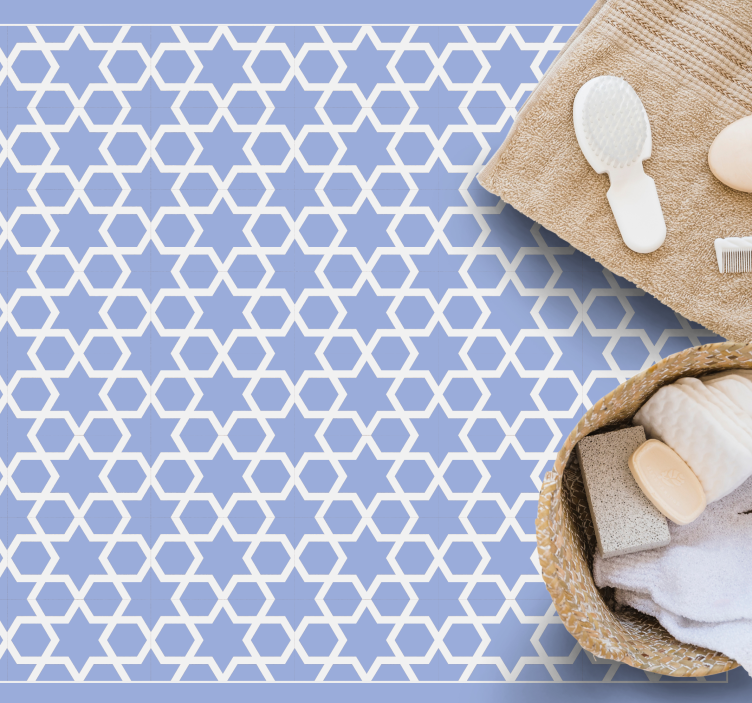 Hexagonaal sterrenmotief vinyl tapijt geometrisch - TenStickers