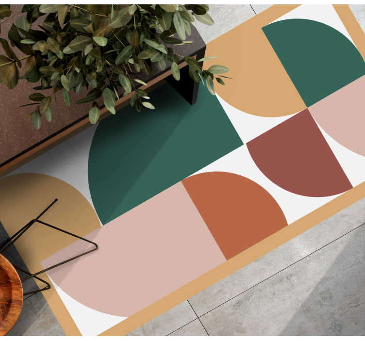 Hoekige abstracte segmenten vinyl tapijt modern - TenStickers