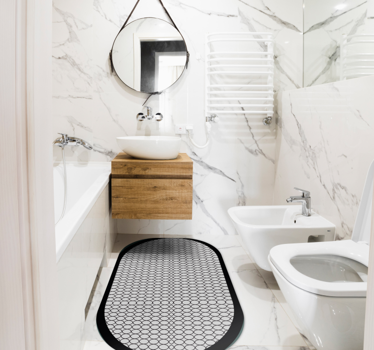 Honingraat badmat vinyl tapijt badkamer - TenStickers