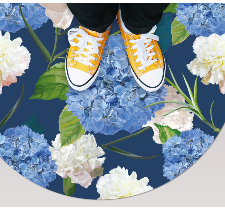 Hortensia patroon vinyl tapijt bloemen en planten - TenStickers