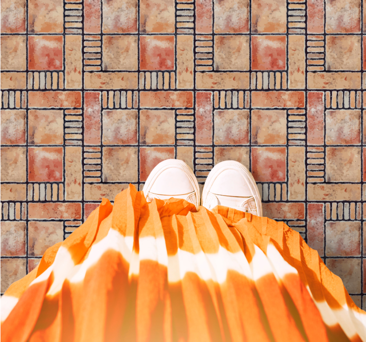 Bruine rustieke stenen vierkanten - TenStickers