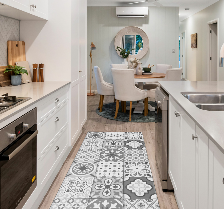 Hydraulische tegels vinyl tapijt grijze kleuren - TenStickers