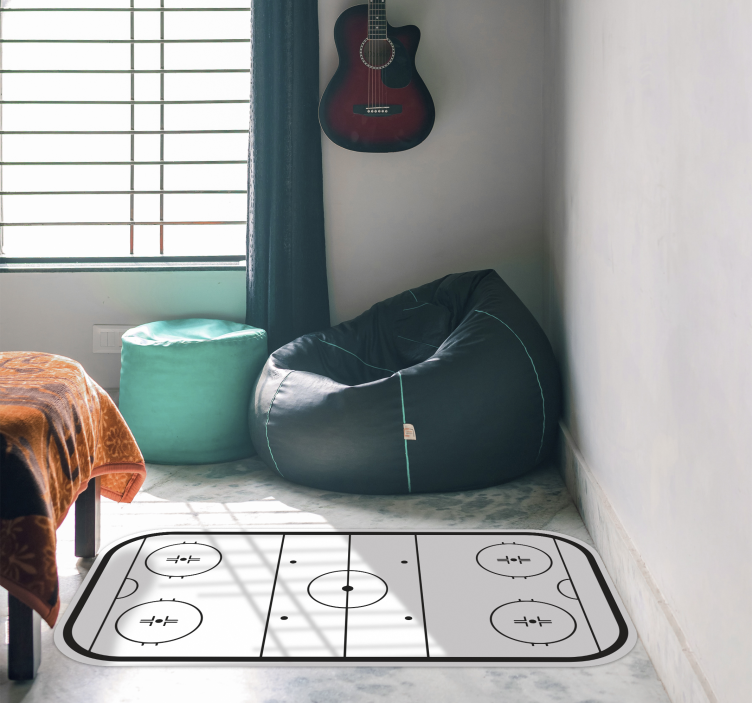 Ijshockeybaan vinyl tapijt spel - TenStickers