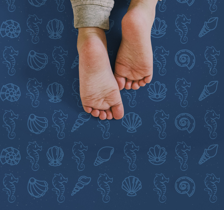 Illustratie van mariene motieven dieren vinyl tapijt - TenStickers