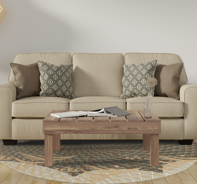 Japandi-textuurstijl vinyl tapijt woonkamer - TenStickers