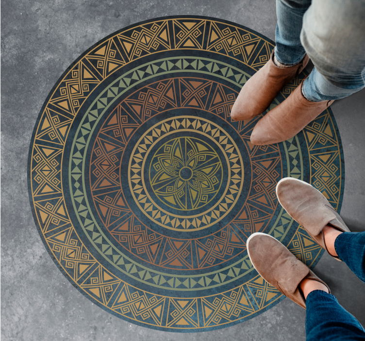 Oude mandala etnisch vinyl tapijt - TenStickers